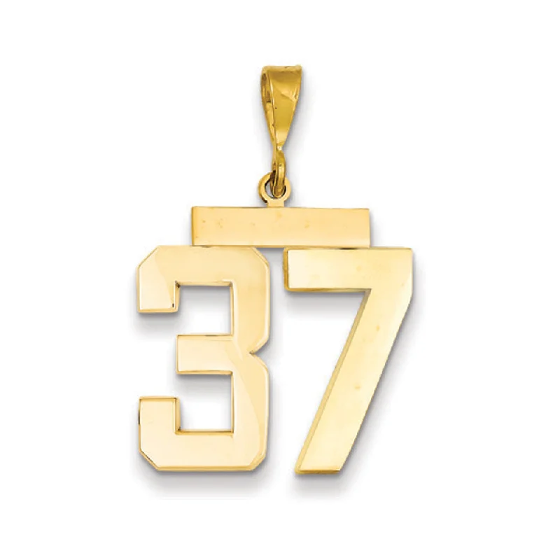 Fashion-Forward Jewelry At Incredible Prices 14k Yellow Gold, Athletic Collection, Large Polished Number 37 Pendant