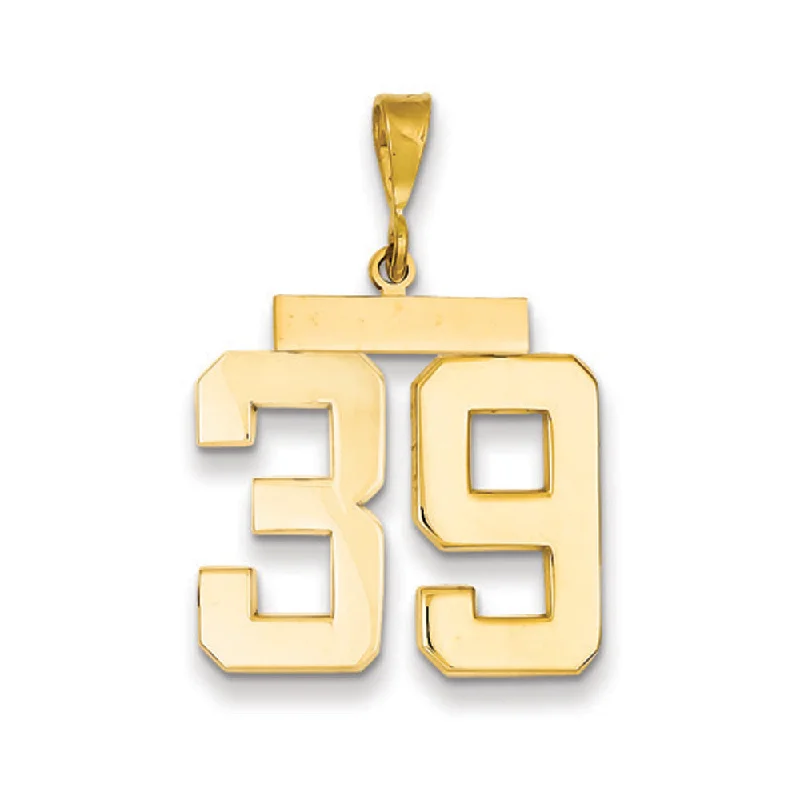 Flash Sale On Stunning Jewelry – Don't Miss Out 14k Yellow Gold, Athletic Collection, Large Polished Number 39 Pendant
