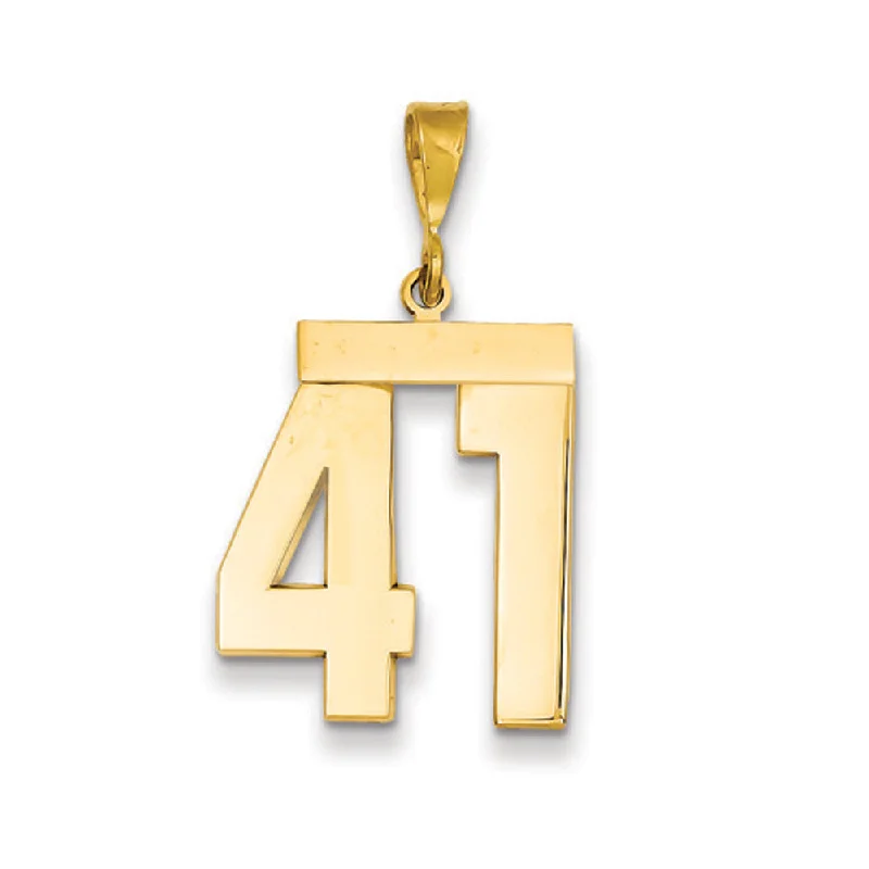 Elegant Jewelry, Exclusive Prices – Shop Now 14k Yellow Gold, Athletic Collection, Large Polished Number 41 Pendant