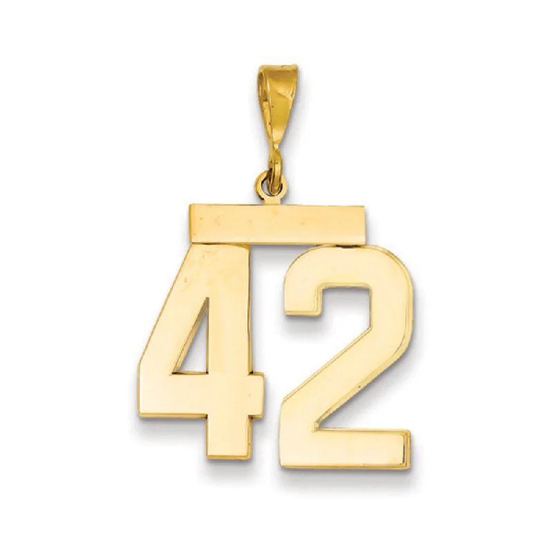 Fashion-Forward Jewelry At Incredible Prices 14k Yellow Gold, Athletic Collection, Large Polished Number 42 Pendant