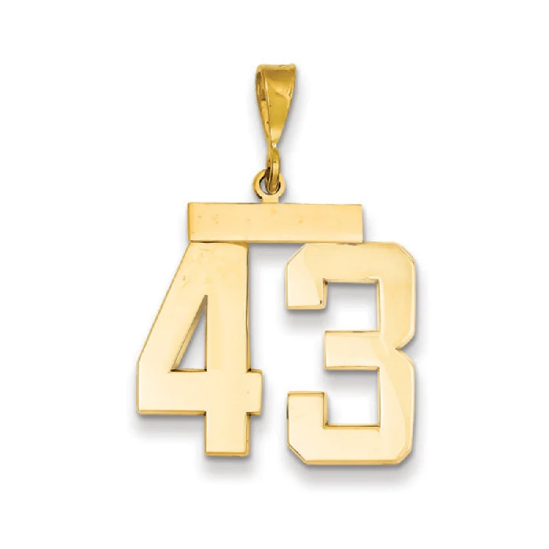 Special Jewelry Deals – Upgrade Your Collection 14k Yellow Gold, Athletic Collection, Large Polished Number 43 Pendant