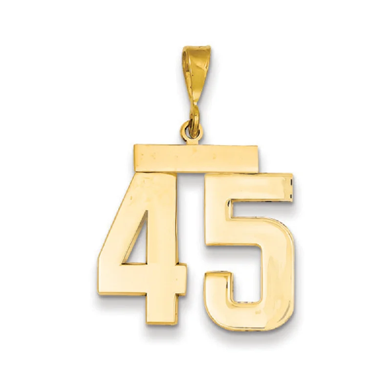 Timeless Jewelry At Special Discount Rates 14k Yellow Gold, Athletic Collection, Large Polished Number 45 Pendant