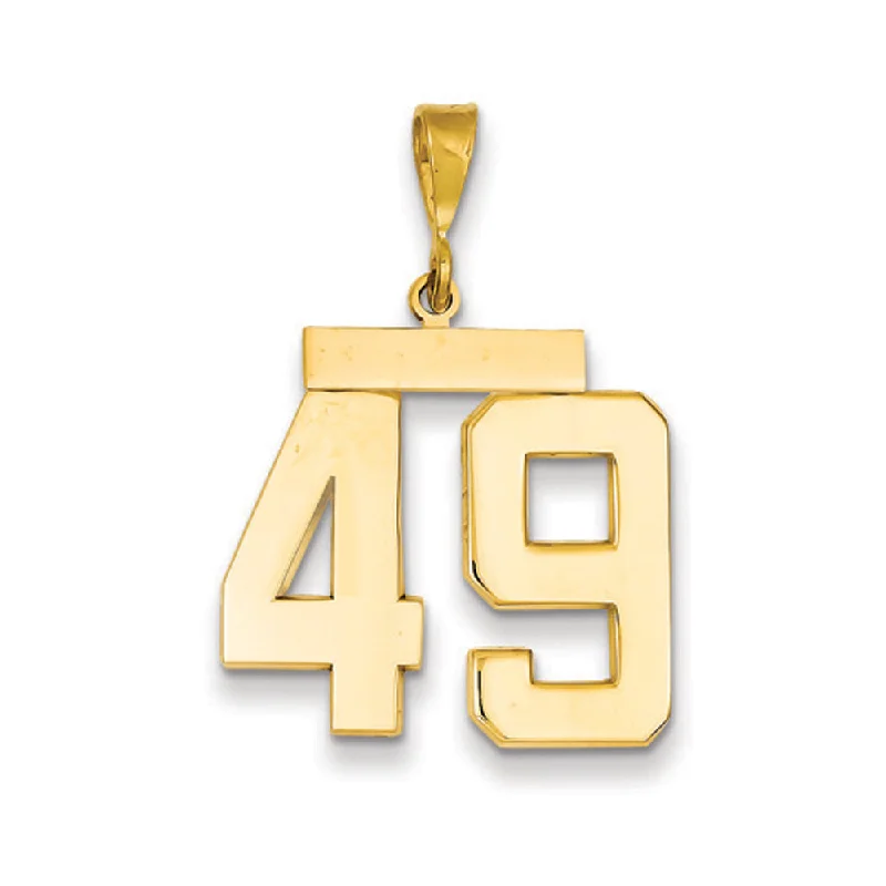 Huge Markdowns On Premium Jewelry Styles 14k Yellow Gold, Athletic Collection, Large Polished Number 49 Pendant