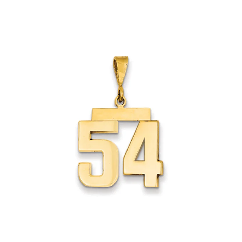 Bestselling Jewelry At Special Promotional Rates 14k Yellow Gold, Athletic Collection Medium Polished Number 54 Pendant