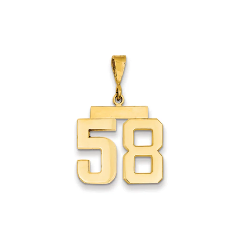 Exclusive Jewelry Sale – Shine For Less 14k Yellow Gold, Athletic Collection Medium Polished Number 58 Pendant