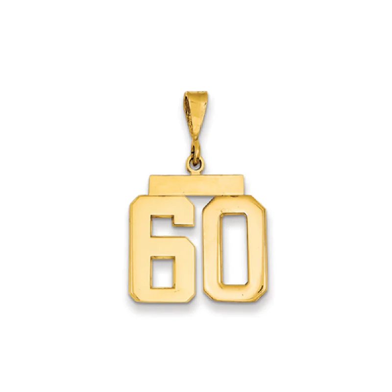 Exclusive Jewelry Offers – Sparkle For Less 14k Yellow Gold, Athletic Collection Medium Polished Number 60 Pendant