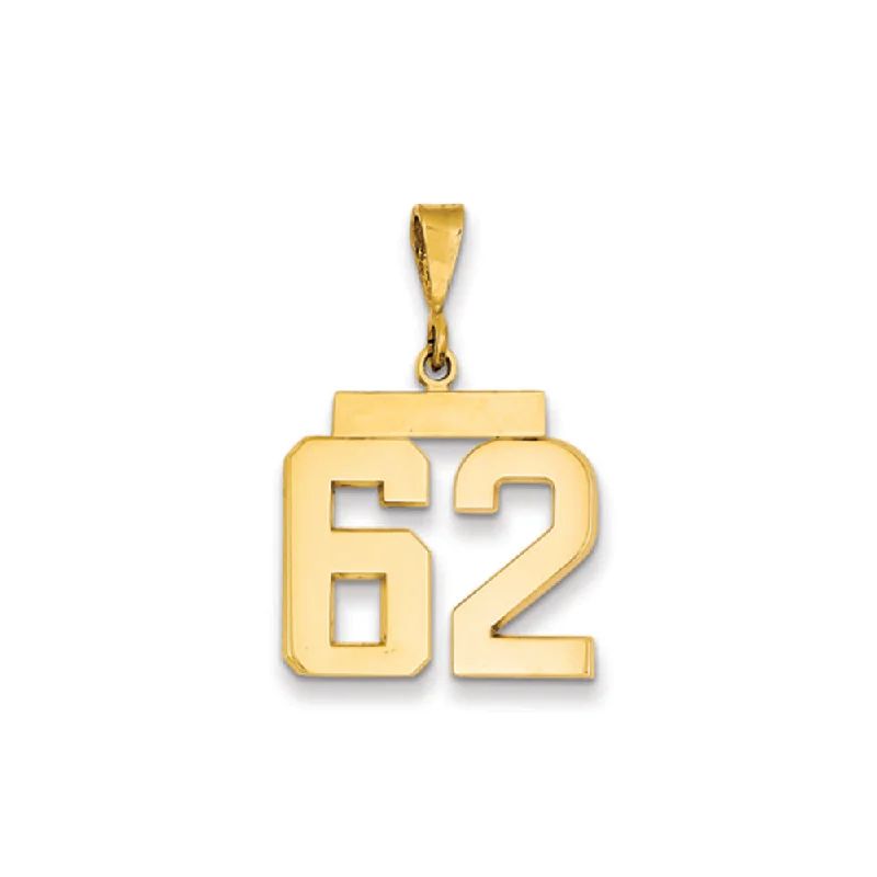 Elegant Jewelry, Exclusive Prices – Shop Now 14k Yellow Gold, Athletic Collection Medium Polished Number 62 Pendant