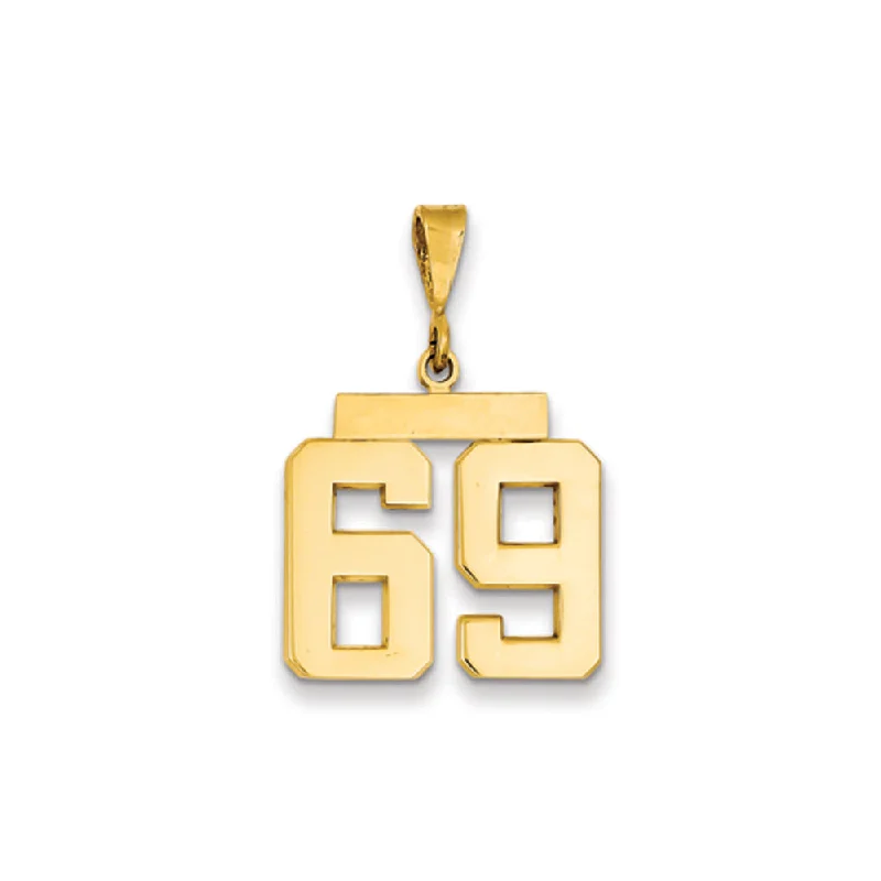 Timeless Jewelry At Special Discount Rates 14k Yellow Gold, Athletic Collection Medium Polished Number 69 Pendant