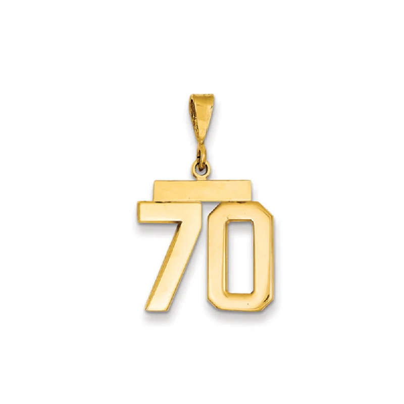 Gorgeous Jewelry, Limited-Time Savings 14k Yellow Gold, Athletic Collection Medium Polished Number 70 Pendant