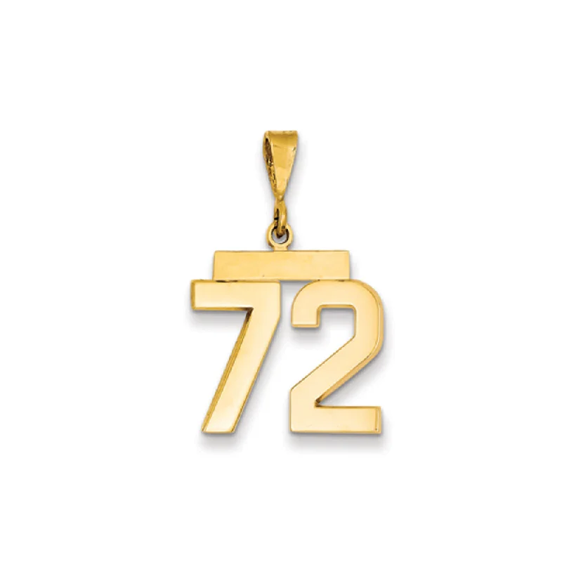 Special Sale On Handcrafted Jewelry – Shop Today 14k Yellow Gold, Athletic Collection Medium Polished Number 72Pendant