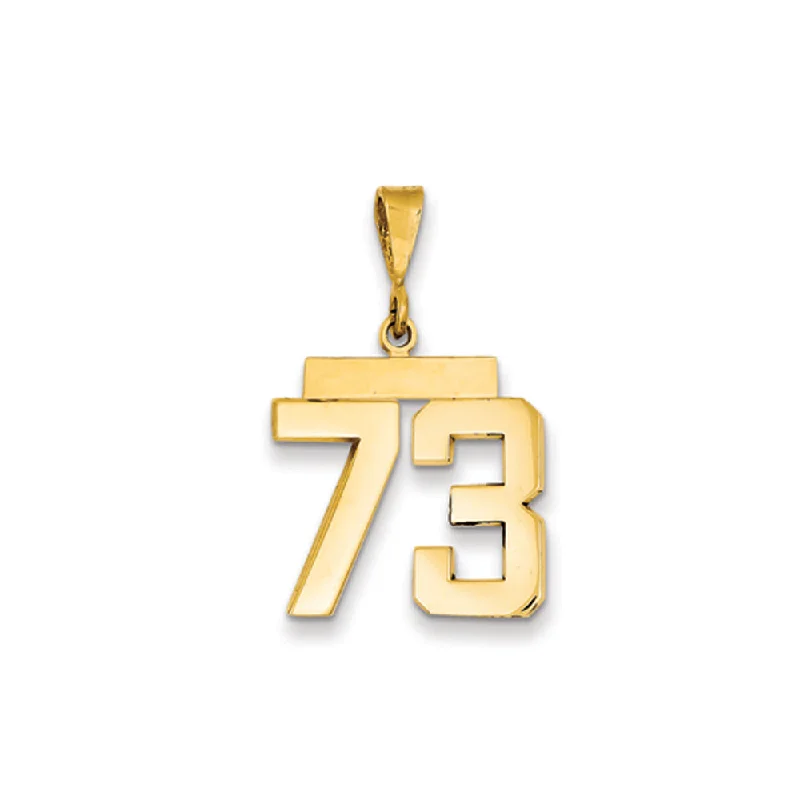 High-Quality Jewelry At A Fraction Of The Cost 14k Yellow Gold, Athletic Collection Medium Polished Number 73 Pendant