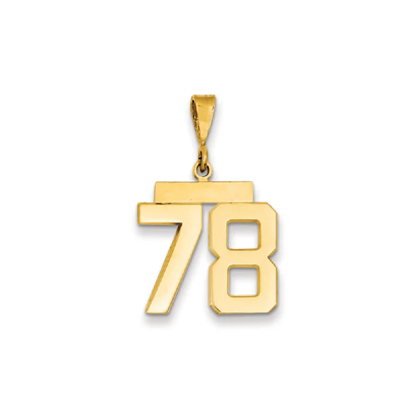 Breathtaking Jewelry, Breathtaking Prices 14k Yellow Gold, Athletic Collection Medium Polished Number 78 Pendant