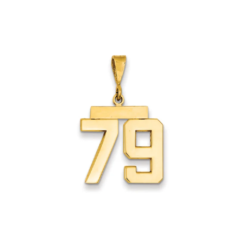 Flash Jewelry Sale – Get Stunning Pieces At Low Prices 14k Yellow Gold, Athletic Collection Medium Polished Number 79 Pendant