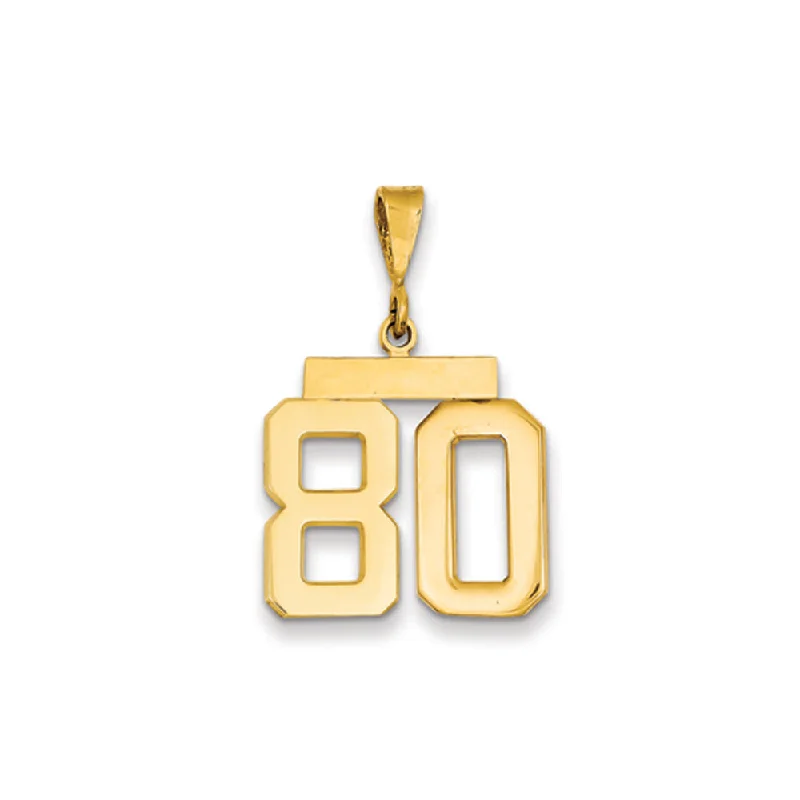 Best Jewelry Deals – Shop Premium Pieces At Great Prices 14k Yellow Gold, Athletic Collection Medium Polished Number 80 Pendant