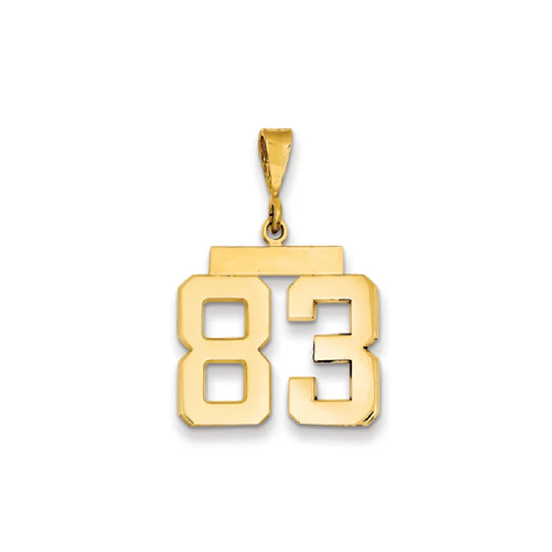 Make Your Outfit Shine With Discounted Jewelry 14k Yellow Gold, Athletic Collection Medium Polished Number 83 Pendant