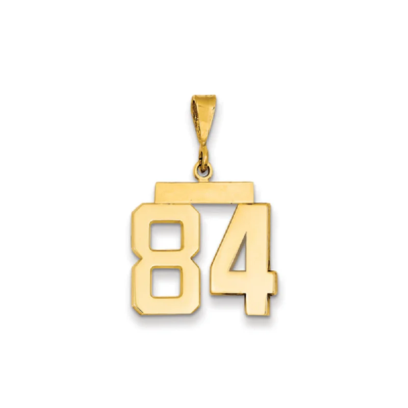 Handcrafted Beauty At Affordable Prices 14k Yellow Gold, Athletic Collection Medium Polished Number 84 Pendant