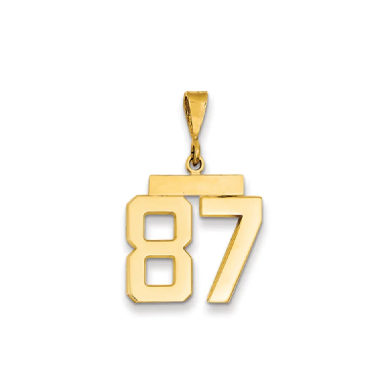Must-Have Jewelry Pieces At Reduced Prices 14k Yellow Gold, Athletic Collection Medium Polished Number 87 Pendant