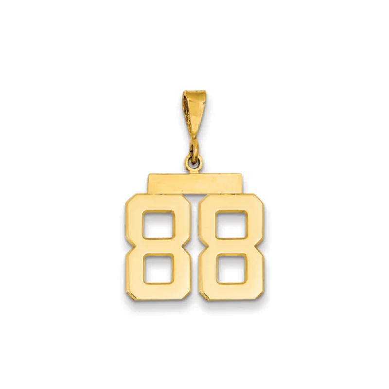 Classic And Modern Jewelry Styles On Sale 14k Yellow Gold, Athletic Collection Medium Polished Number 88 Pendant
