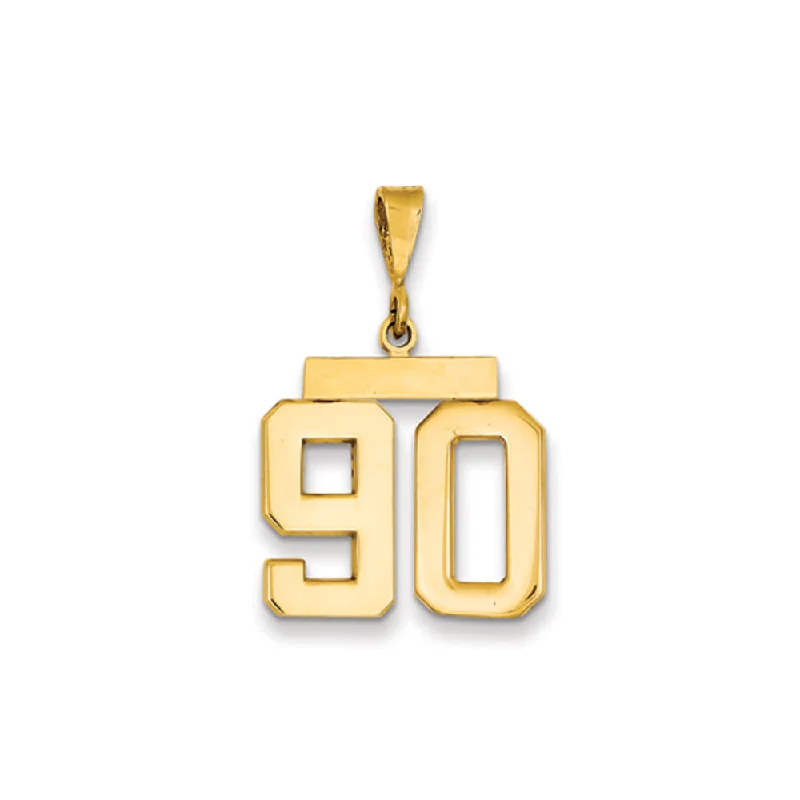 Jewelry Deals That Outshine The Rest 14k Yellow Gold, Athletic Collection Medium Polished Number 90 Pendant