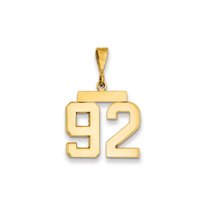 Affordable Elegance – Special Jewelry Sale Now Live 14k Yellow Gold, Athletic Collection Medium Polished Number 92 Pendant