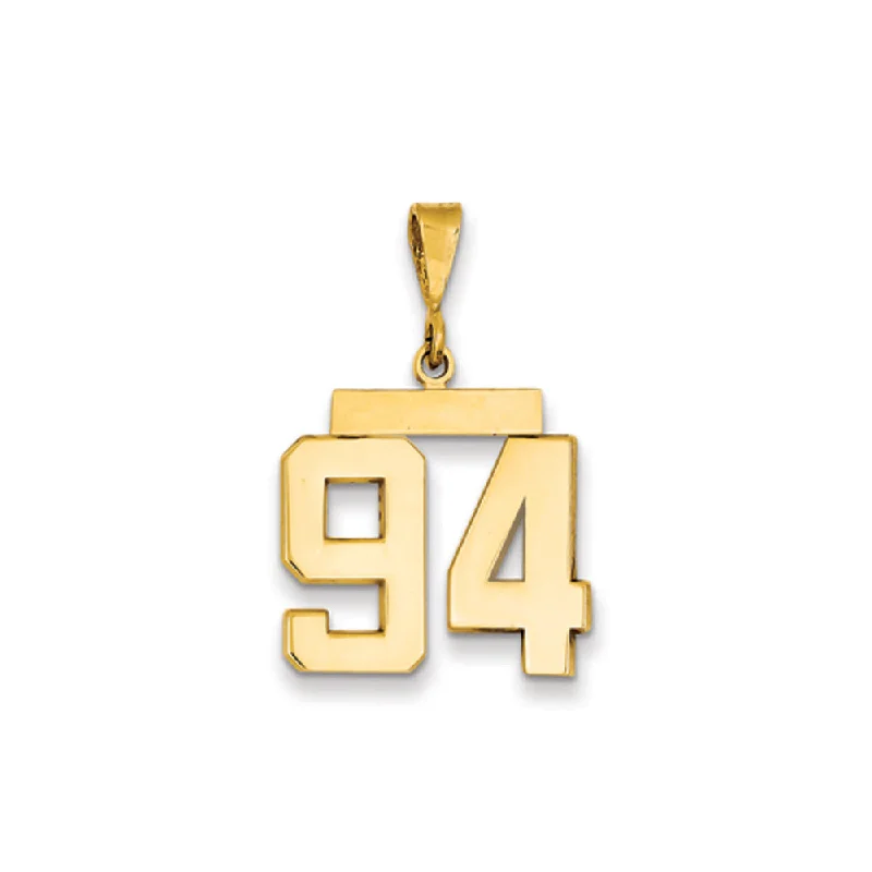 Best Jewelry Sale Prices – Limited-Time Offer 14k Yellow Gold, Athletic Collection Medium Polished Number 94 Pendant