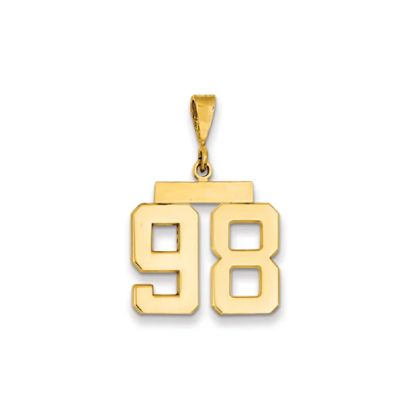 Timeless Elegance Now At Special Discounts 14k Yellow Gold, Athletic Collection Medium Polished Number 98 Pendant