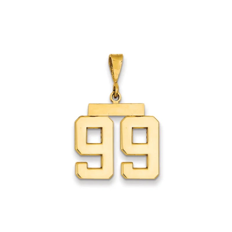 Your Perfect Accessory Now At The Best Price 14k Yellow Gold, Athletic Collection Medium Polished Number 99 Pendant