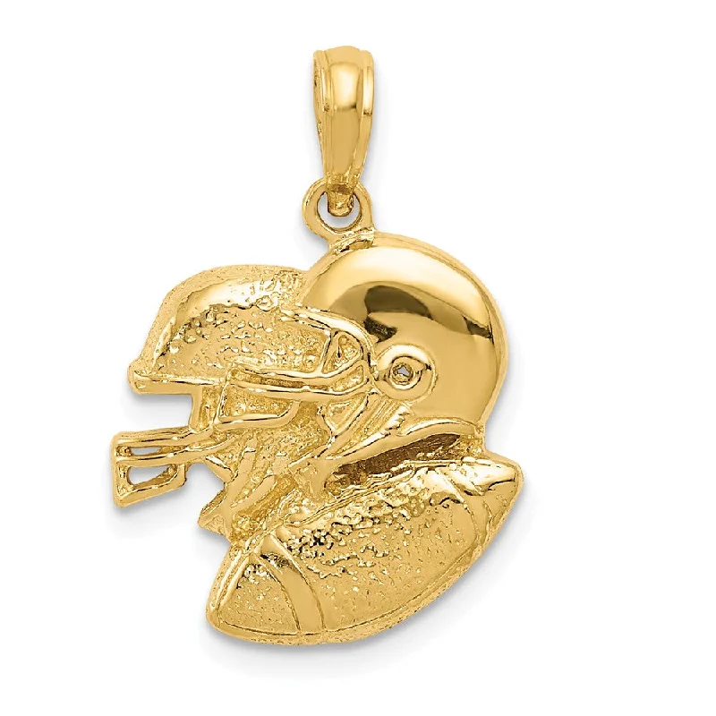 Make Every Moment Shine – Jewelry Discounts Available 14k Yellow Gold Double Helmet and Football Pendant