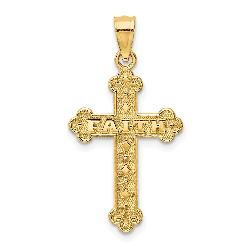 Celebrate With Sparkle – Jewelry Sale Now Live 14k Yellow Gold Faith Budded Cross Pendant, 15 x 29mm