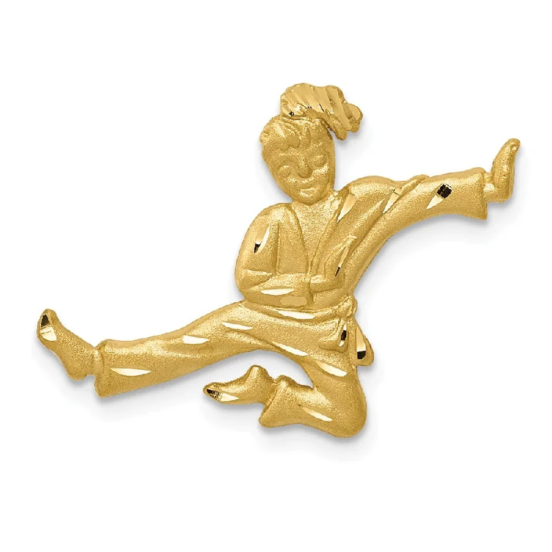 Premium Jewelry At Special Low Prices For A Limited Time 14k Yellow Gold Female Karate Kicker Pendant