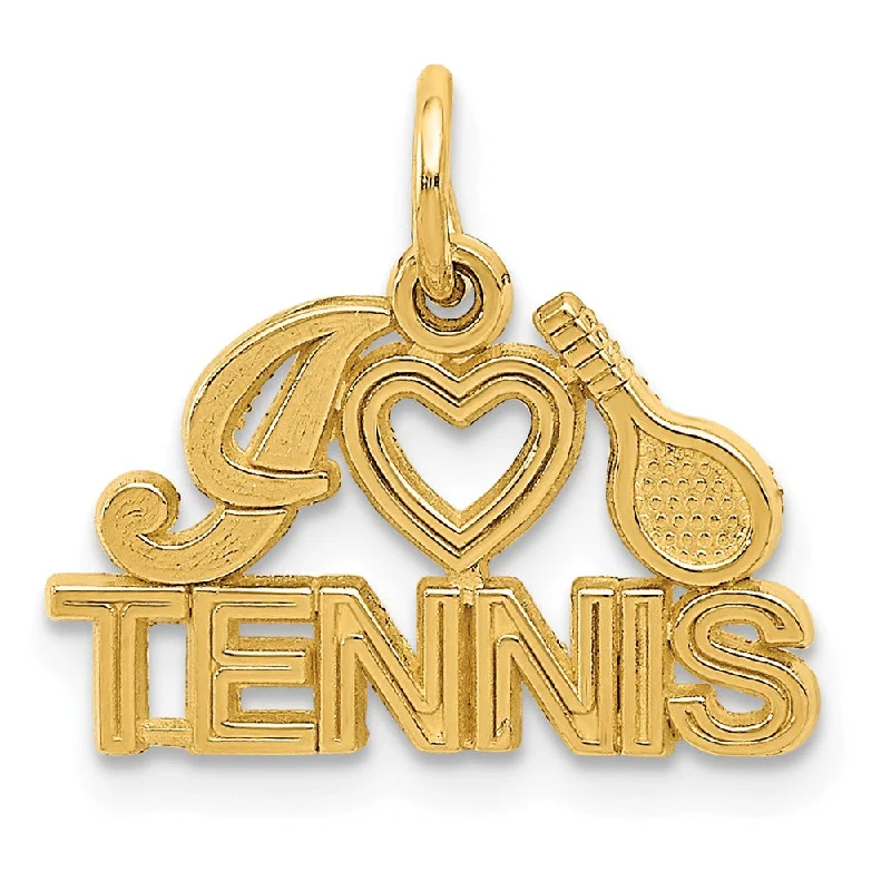 Elegant Designs, Unbeatable Discounts – Shop Jewelry Now 14k Yellow Gold I Heart Tennis Script Pendant