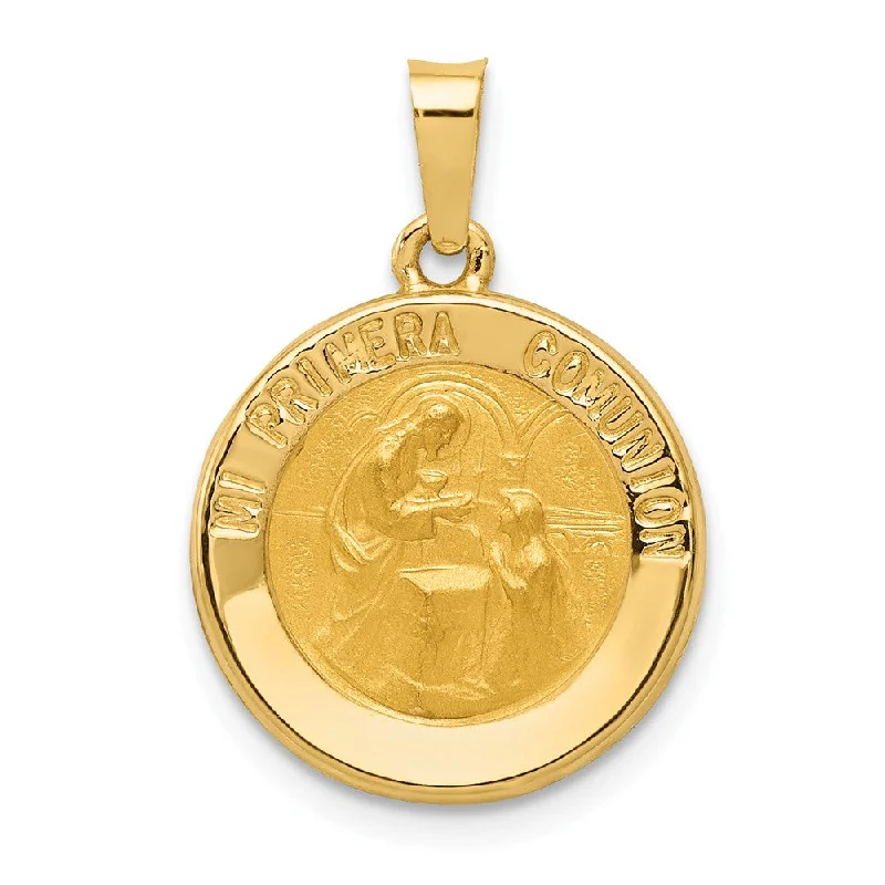Exclusive Jewelry Offers – Sparkle For Less 14k Yellow Gold Mi Primera Comunion Medal Pendant, 15mm (9/16 Inch)