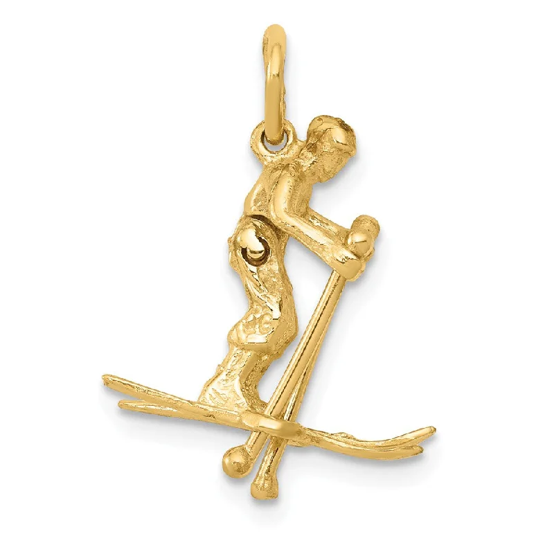 Trending Jewelry Styles Now At Limited-Time Discounts 14k Yellow Gold Moveable 3D Snow Skier Pendant