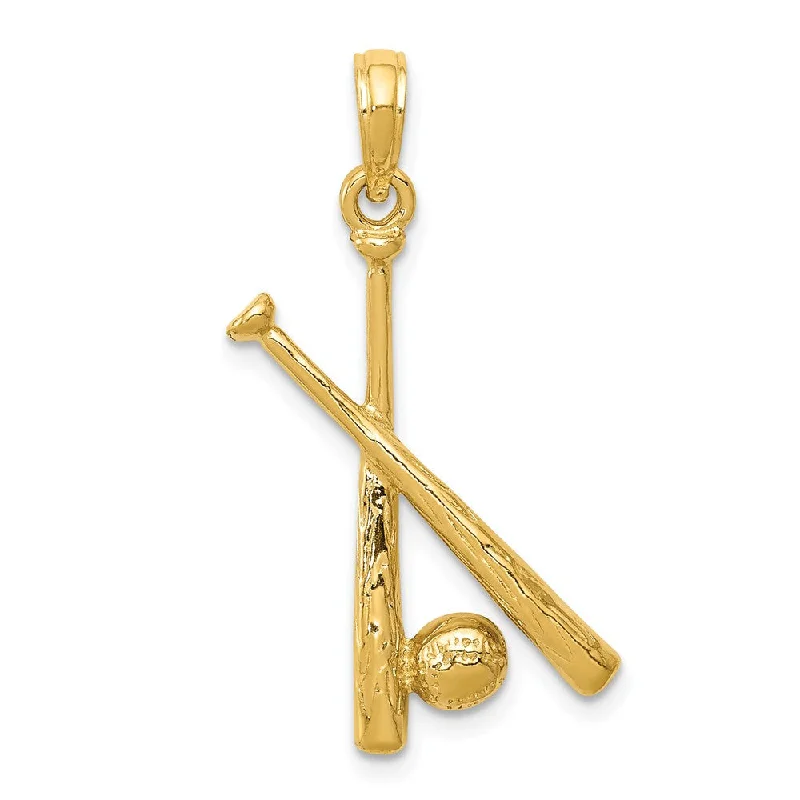 Buy More, Save More On Stunning Jewelry Pieces 14k Yellow Gold Polished Bats and Ball Pendant