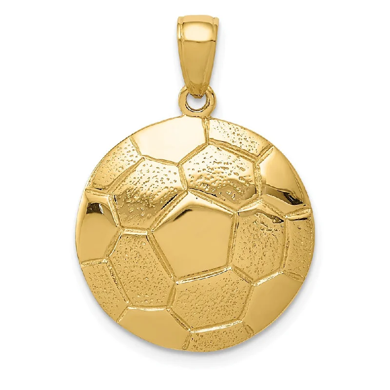 Affordable Glamour – Premium Jewelry At Special Prices 14k Yellow Gold Soccer Ball Pendant, 18mm