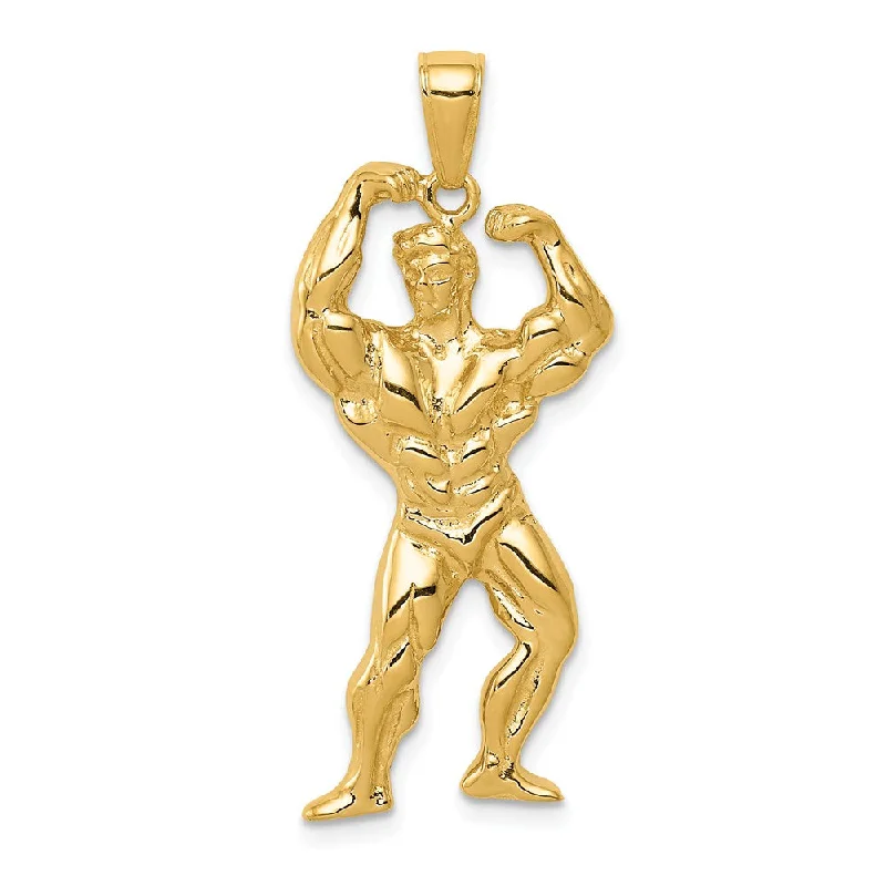 Don't Miss Out On Jaw-Dropping Jewelry Discounts 14k Yellow Gold Weightlifter Pendant