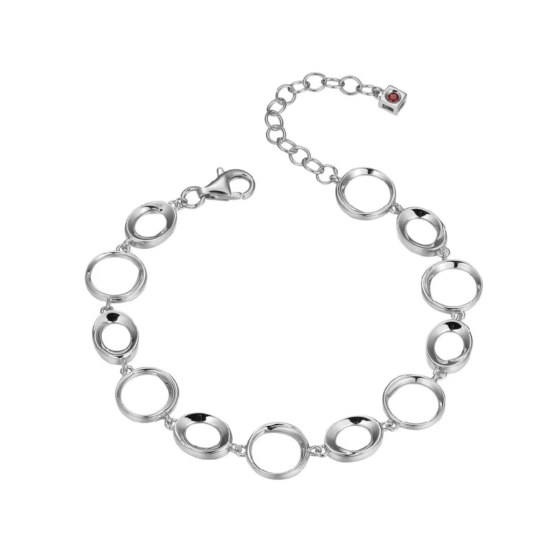 Chic, Trendy, And Affordable Jewelry Sale Elle Silver Circle Link Bracelet
