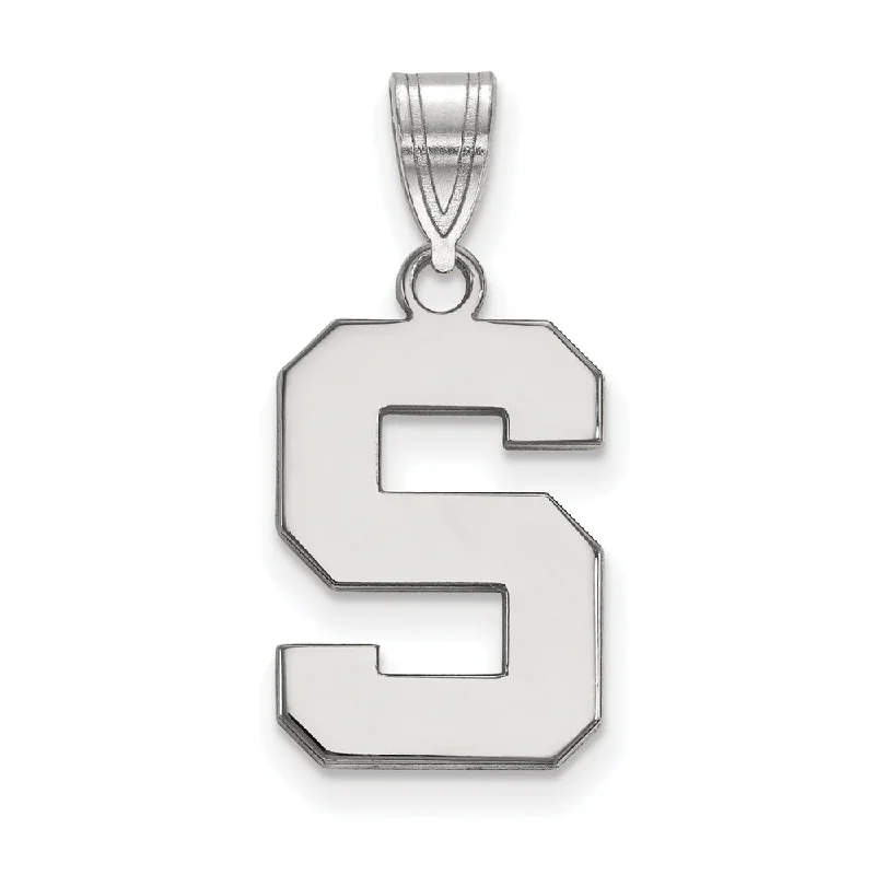 Affordable Luxury Jewelry For Every Occasion 10k White Gold Michigan State Medium Initial S Pendant