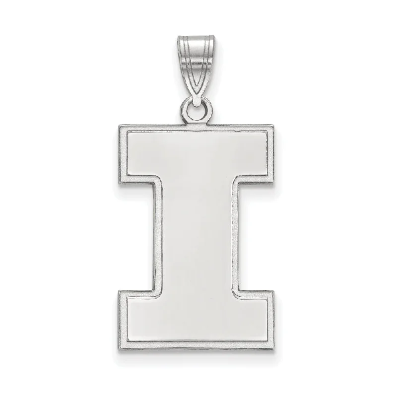 Jewelry Flash Sale – Stylish Designs At Unbeatable Rates 10k White Gold U. of Illinois XL Initial I Pendant