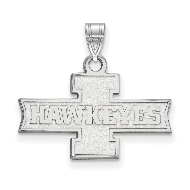 Timeless Elegance At Unbelievable Discounts 10k White Gold U. of Iowa Small 'Hawkeyes' Logo Pendant