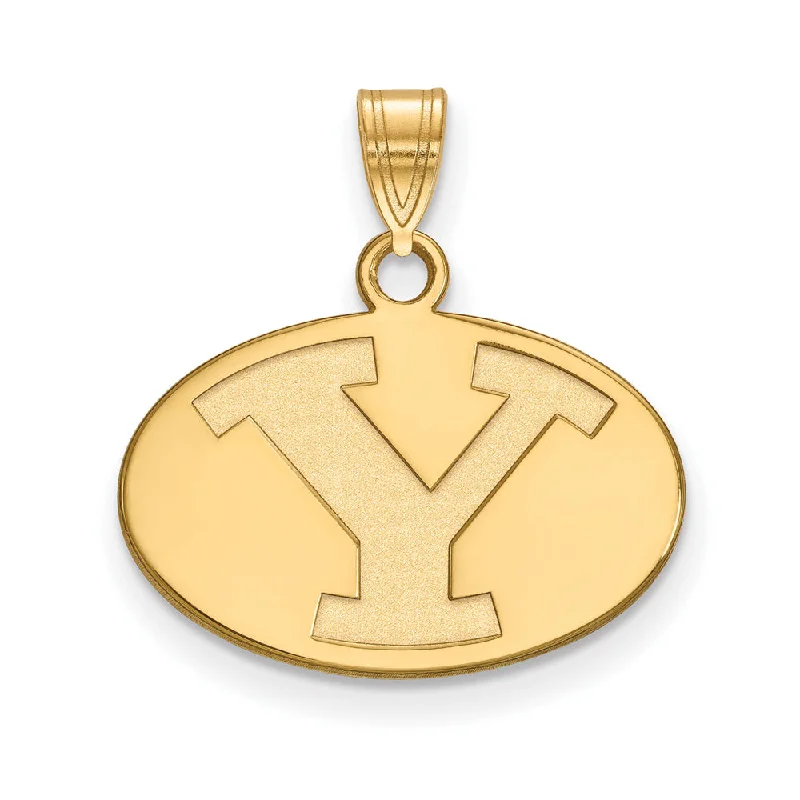 Upgrade Your Jewelry Collection For Less 10k Yellow Gold Brigham Young U Small Initial Y Oval Pendant