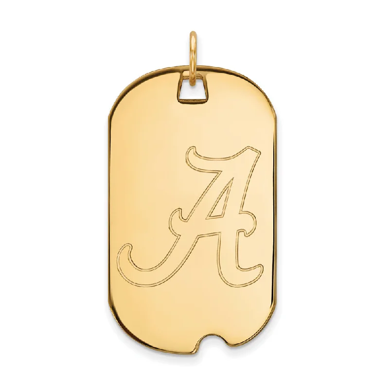 Sparkle More For Less – Jewelry Sale Happening Now 10k Yellow Gold U. of Alabama Large Initial A Dog Tag Pendant