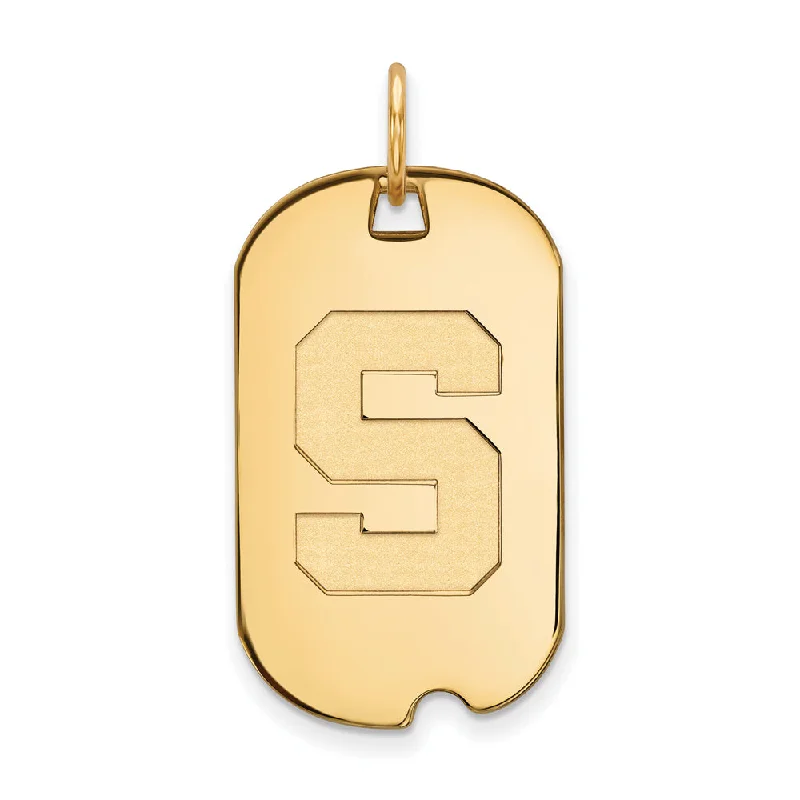 Shop Stylish Jewelry Now And Save Big 14k Gold Plated Silver Michigan State Initial S Dog Tag Pendant