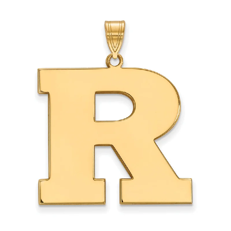 Elegant Rose Gold Jewelry For A Stylish Touch 14k Gold Plated Silver Rutgers XL Initial R Pendant