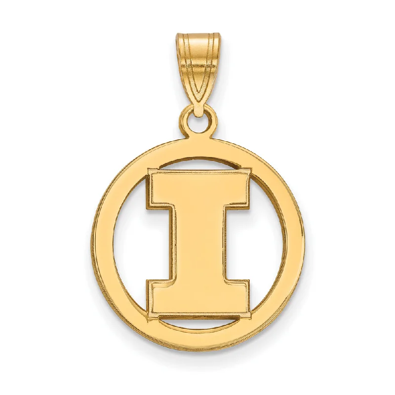 Unlock Unbeatable Jewelry Deals Before They’Re Gone 14k Gold Plated Silver U. of Illinois Small Initial I Circle Pendant