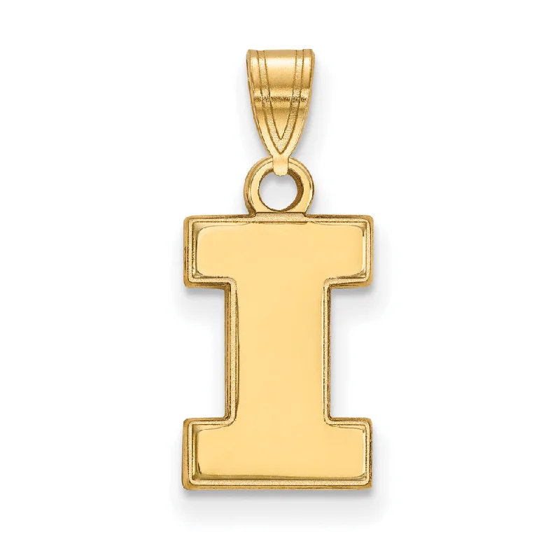 Dainty And Elegant Jewelry Now At Reduced Prices 14k Gold Plated Silver U. of Illinois Small Initial I Pendant
