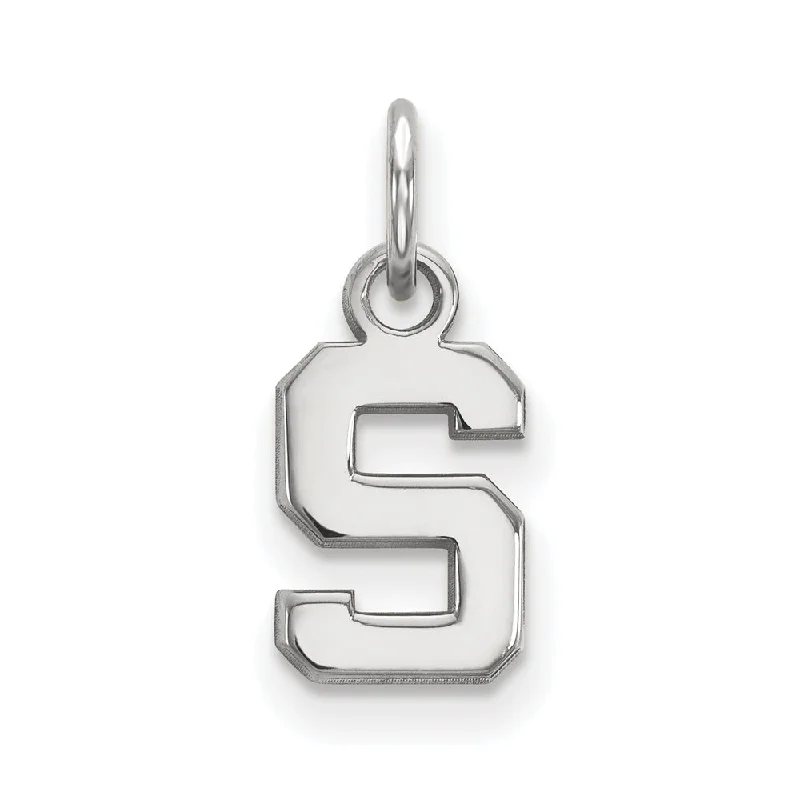 Flash Sale On Stunning Jewelry – Don't Miss Out 14k White Gold Michigan State XS (Tiny) Initial S Charm or Pendant