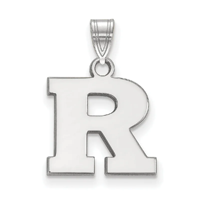 Luxury Jewelry Now At Special Promotional Rates 14k White Gold Rutgers Small Initial R Pendant