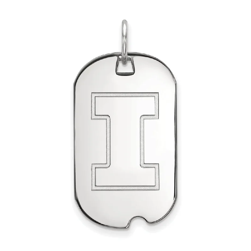 Elevate Your Jewelry Collection With Limited-Time Savings 14k White Gold U. of Illinois Initial I Dog Tag Pendant