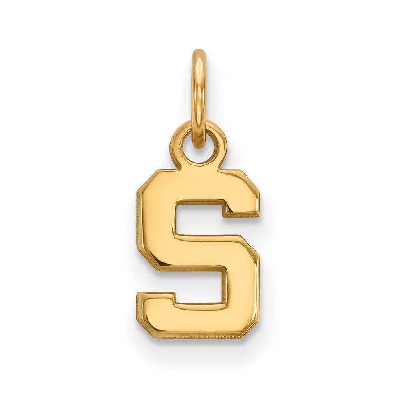 Exclusive Gemstone Jewelry At Special Prices 14k Yellow Gold Michigan State XS (Tiny) Initial S Charm or Pendant
